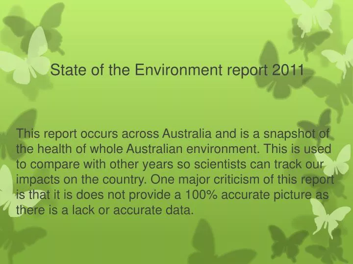 state of the environment report 2011
