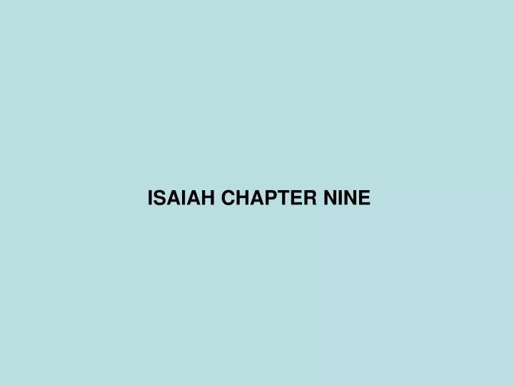 isaiah chapter nine