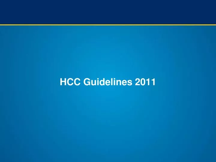 hcc guidelines 2011