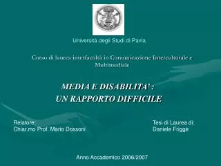 corso di laurea interfacolt in comunicazione interculturale e multimediale