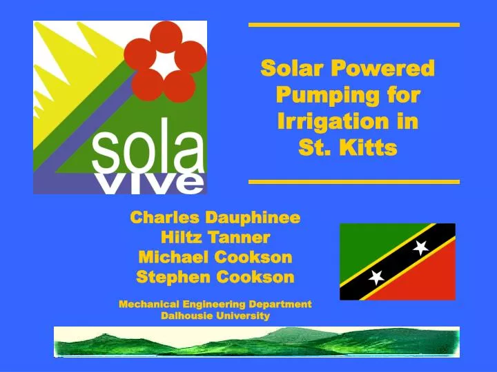 solar powered pumping for irrigation in st kitts