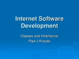 Internet Software Development
