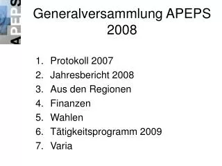 generalversammlung apeps 2008