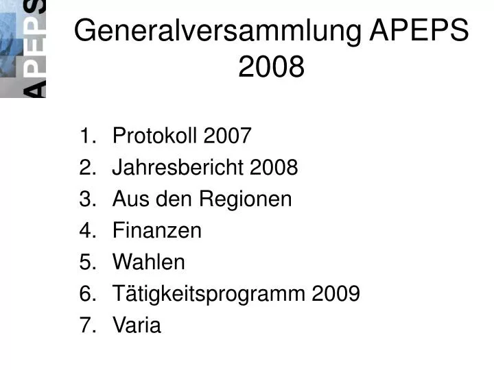 generalversammlung apeps 2008