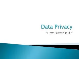 Data Privacy