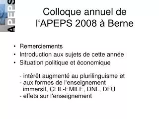 colloque annuel de l apeps 2008 berne