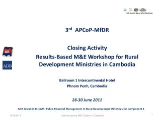 3rd -Results- Based M&amp;E Workshop