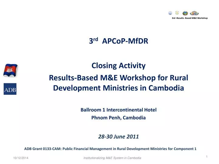 3rd results based m e workshop