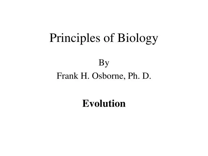 principles of biology