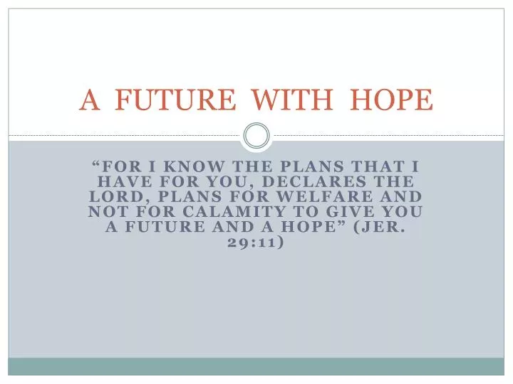 a future with hope