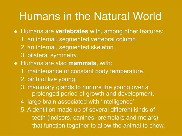 humans in the natural world