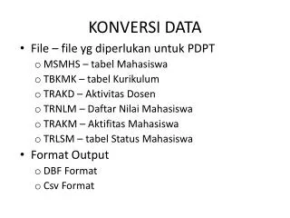 konversi data