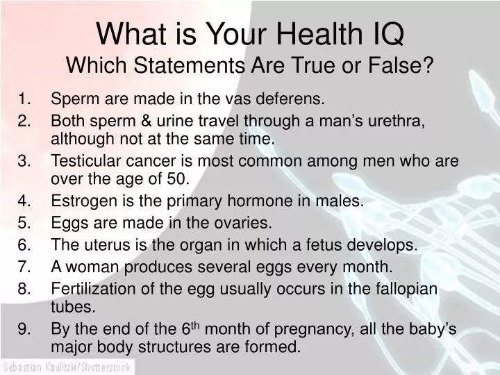 what is your health iq which statements are true or false