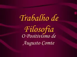 trabalho de filosofia