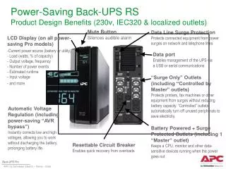 Power-Saving Back-UPS RS Product Design Benefits (230v, IEC320 &amp; localized outlets)