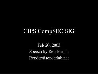 CIPS CompSEC SIG