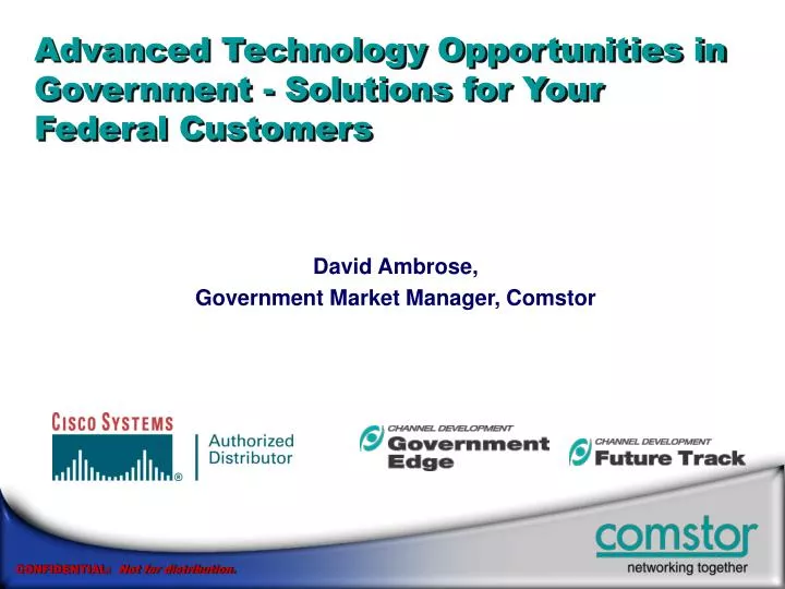 advanced technology opportunities in government solutions for your federal customers