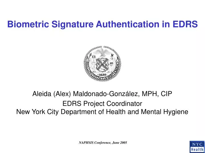 biometric signature authentication in edrs