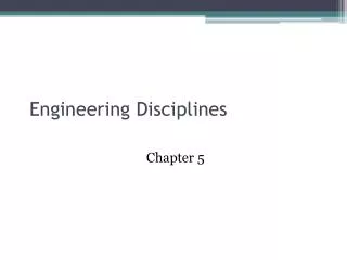 Engineering Disciplines