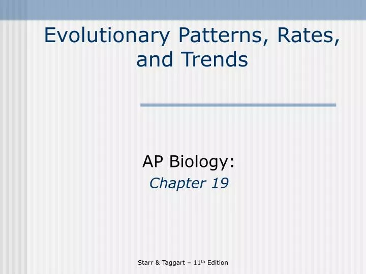 evolutionary patterns rates and trends