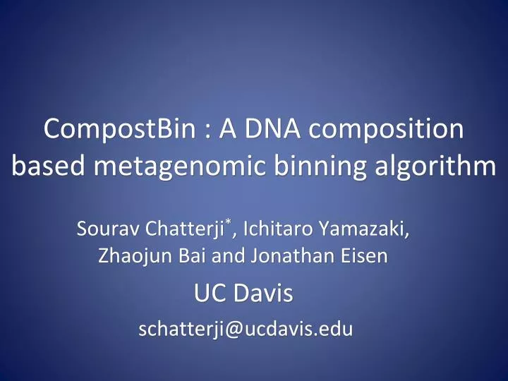 compostbin a dna composition based metagenomic binning algorithm
