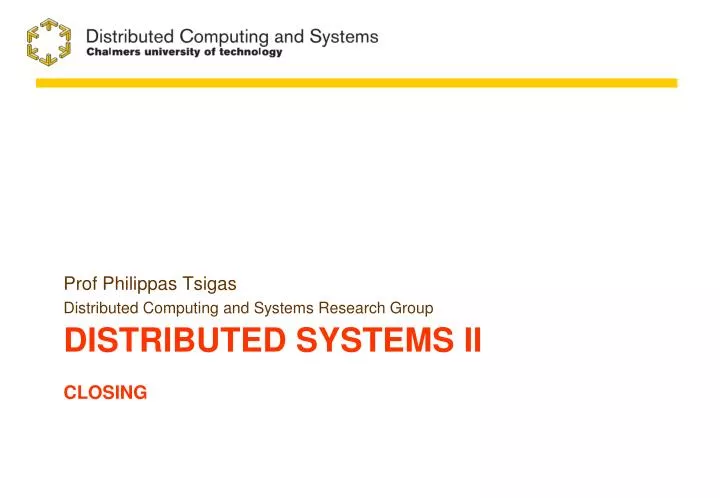 distributed systems ii closing