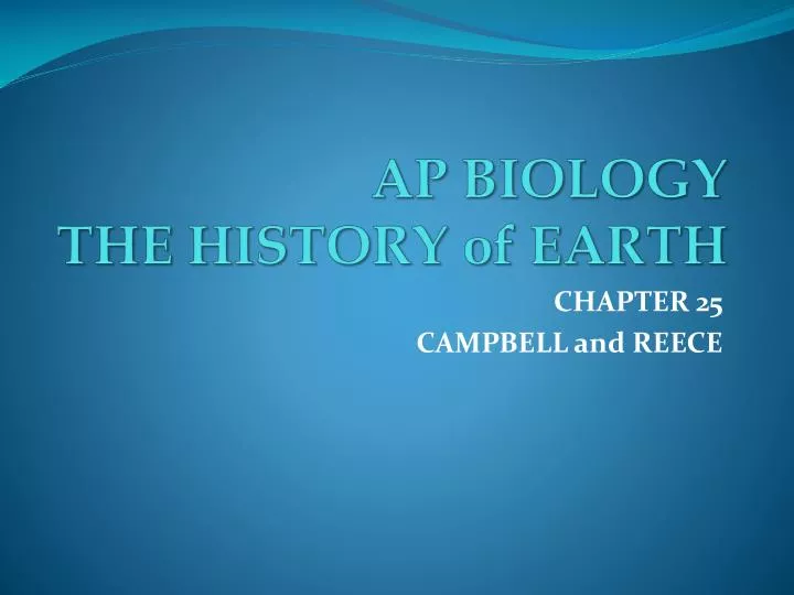 ap biology the history of earth