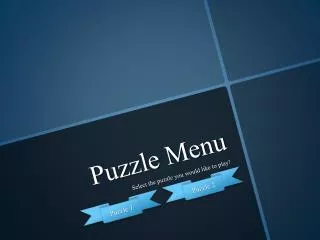 Puzzle Menu