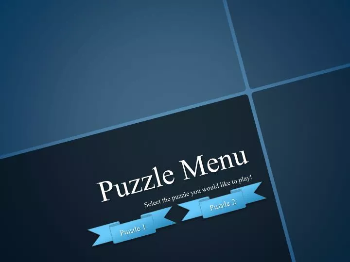 puzzle menu