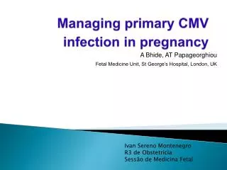 managing primary cmv infection in pregnancy