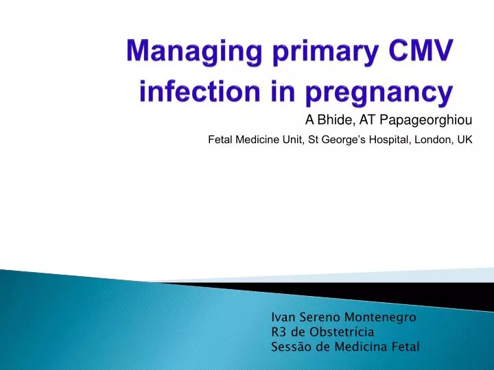 managing primary cmv infection in pregnancy