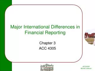 Major International Differences in Financial Reporting