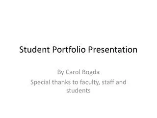 Student Portfolio Presentation
