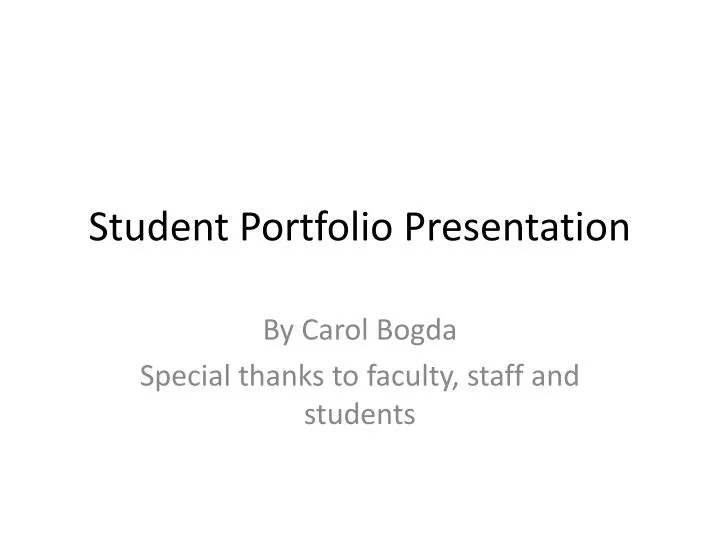 student portfolio presentation