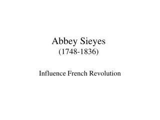 Abbey Sieyes (1748-1836)