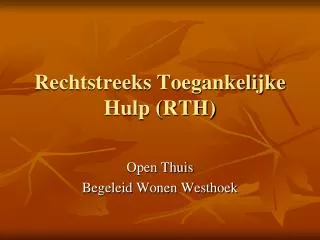 rechtstreeks toegankelijke hulp rth