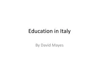 education in italy