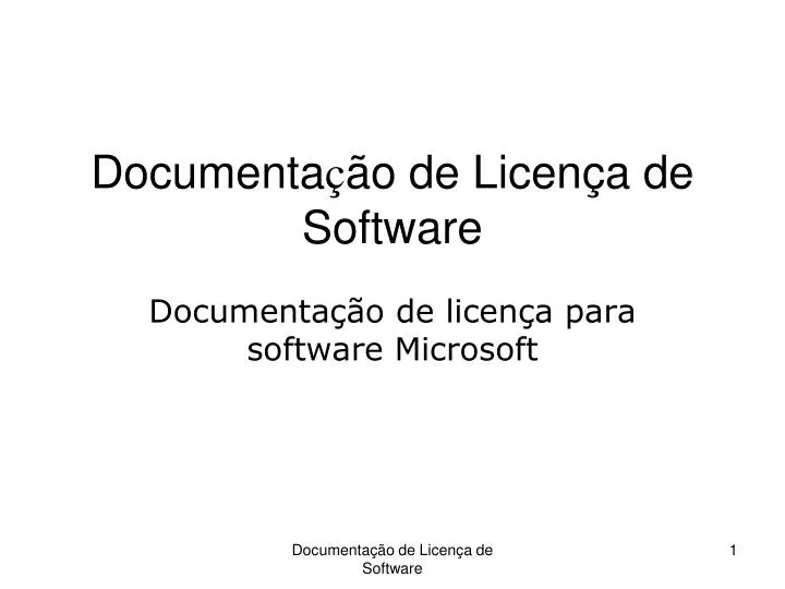 documenta o de licen a de software