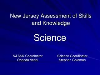 New Jersey Assessment of Skills and Knowledge