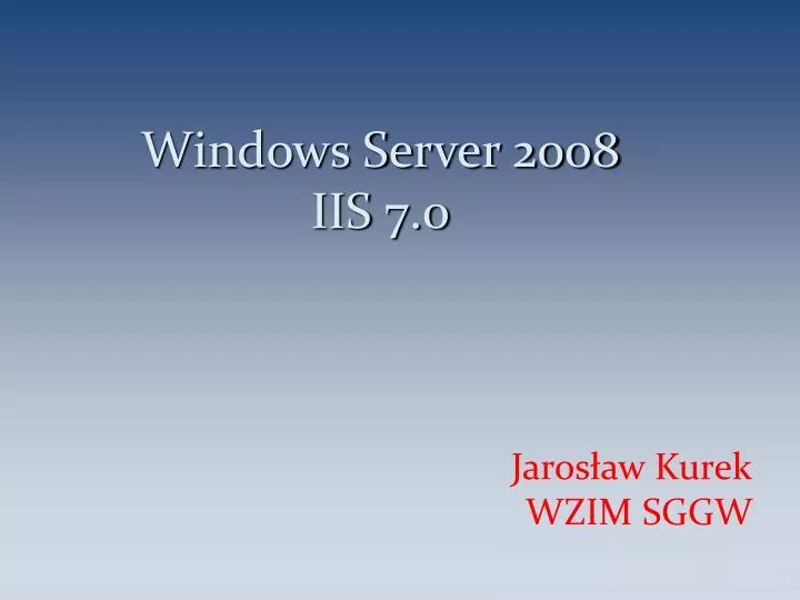 windows server 2008 iis 7 0