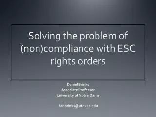 Solving the problem of ( non)compliance with ESC rights orders