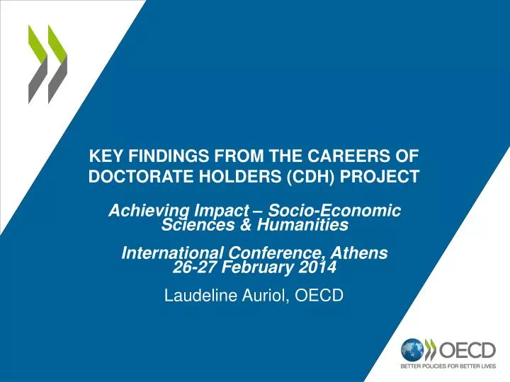 key findings from the careers of doctorate holders cdh project