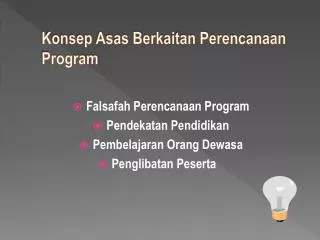 konsep asas berkaitan perencanaan program