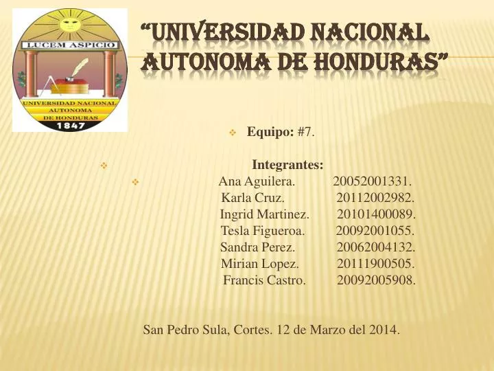 universidad nacional autonoma de honduras