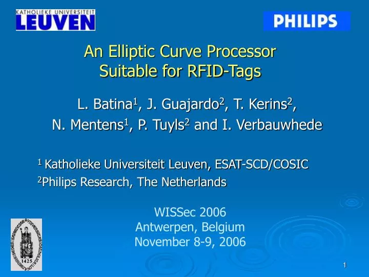 an elliptic curve processor suitable for rfid tags
