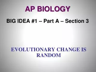 Evolutionary Change is Random