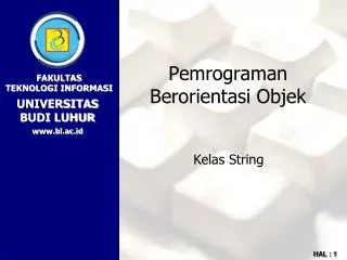 PPT - Pemrograman Berorientasi Objek PowerPoint Presentation, Free ...