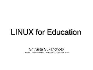 sritrusta sukaridhoto head of computer network lab eepis its network team