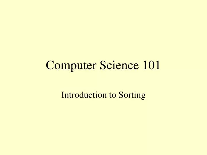 computer science 101