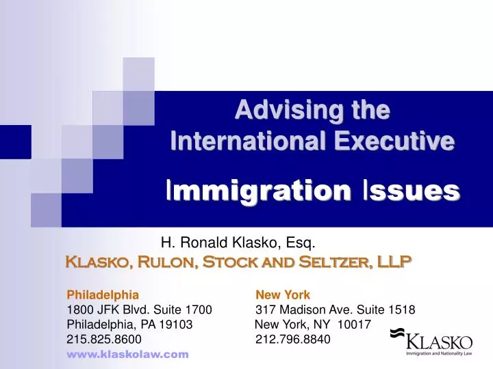 advising the international executive i mmigration i ssues